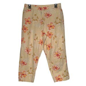 SAG HARBOR Beige & Coral CAPRI PANTS Women's SIZE 10